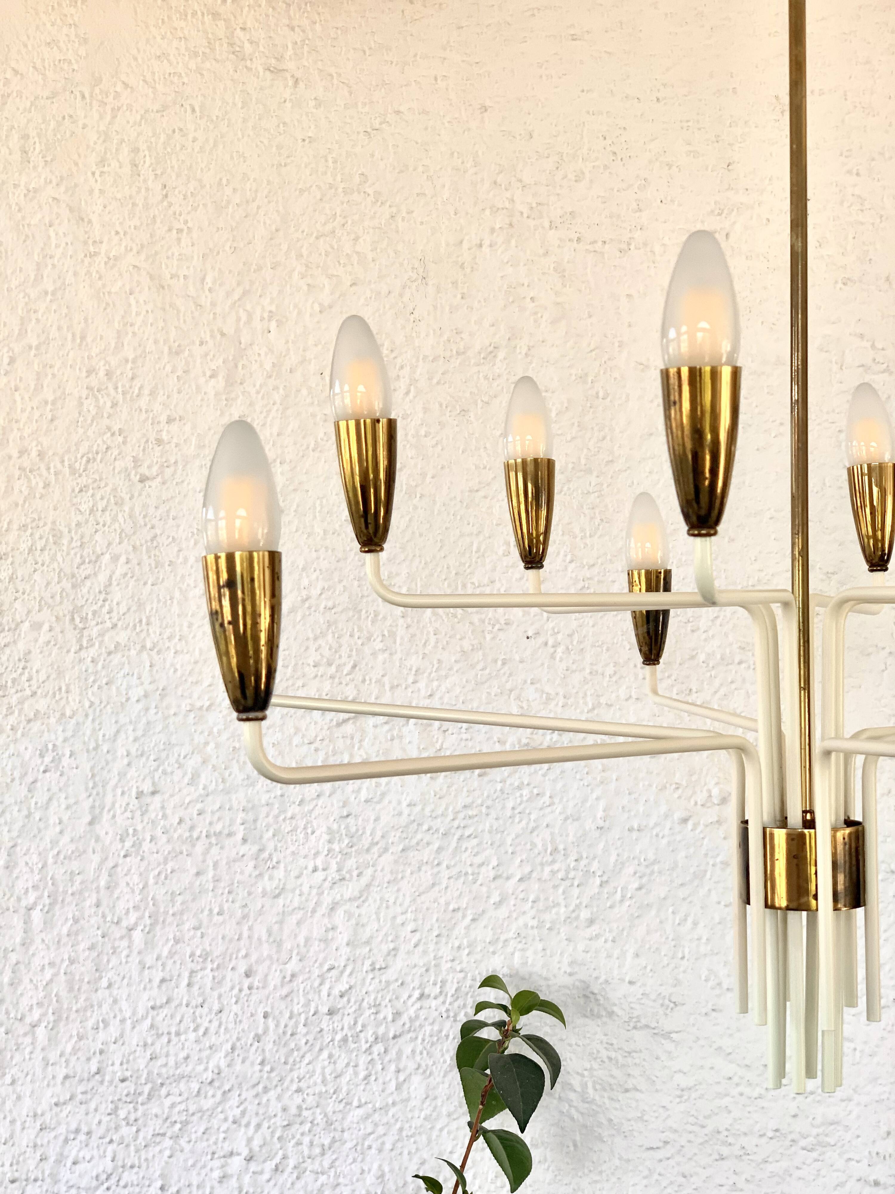 Chandelier 12 arms attributed to Stilnovo,1950