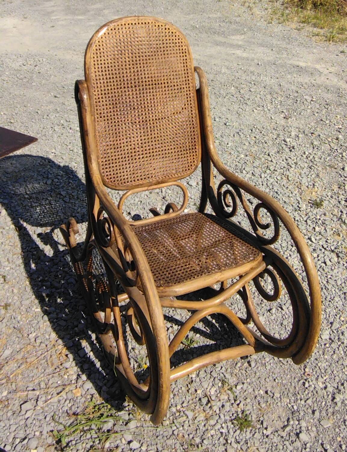 Fauteuil rocking-chair bambou rotin