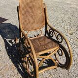 Fauteuil rocking-chair bambou rotin