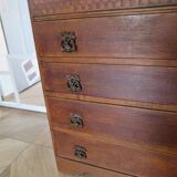 Art Deco chest of drawers with 4 drawers in oak, France 1930s-50s