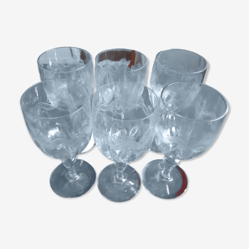 6 verres anciens graves