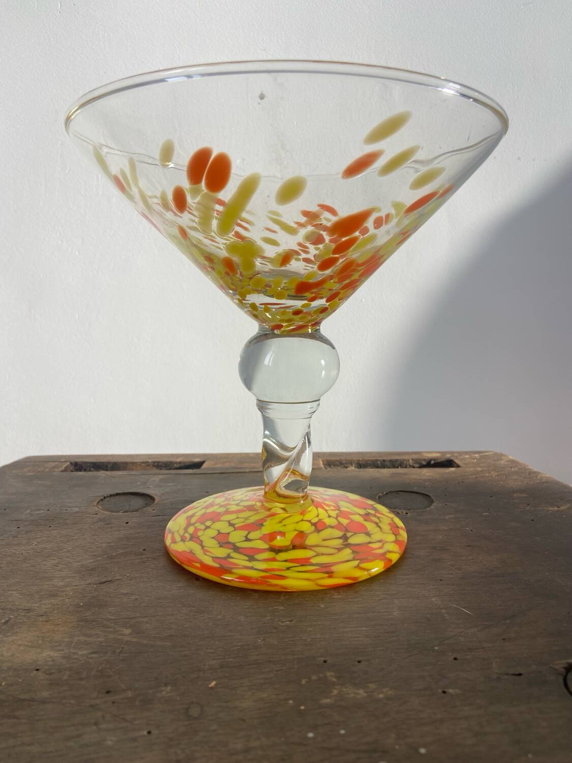 Clichy glass fruit bowl