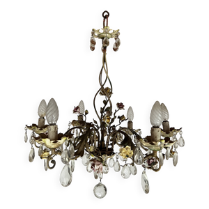 Lustre à décor de fleurs