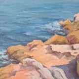 Les Calanques - Rochers à la Madrague (Marseille) - Oil on canvas signed