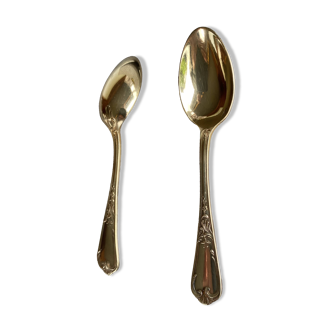 Box of 12 silver-gilt teaspoons from the Ercuis brand