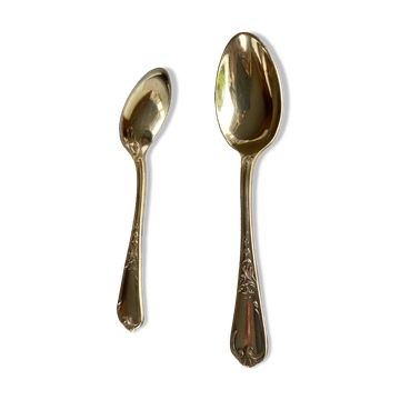 Set of 12 vermeil teaspoons from the Ercuis brand