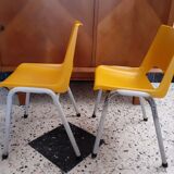 Pair of children's chairs year 70 R. Bontemps