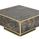 Square coffee table in marble-effect glass.