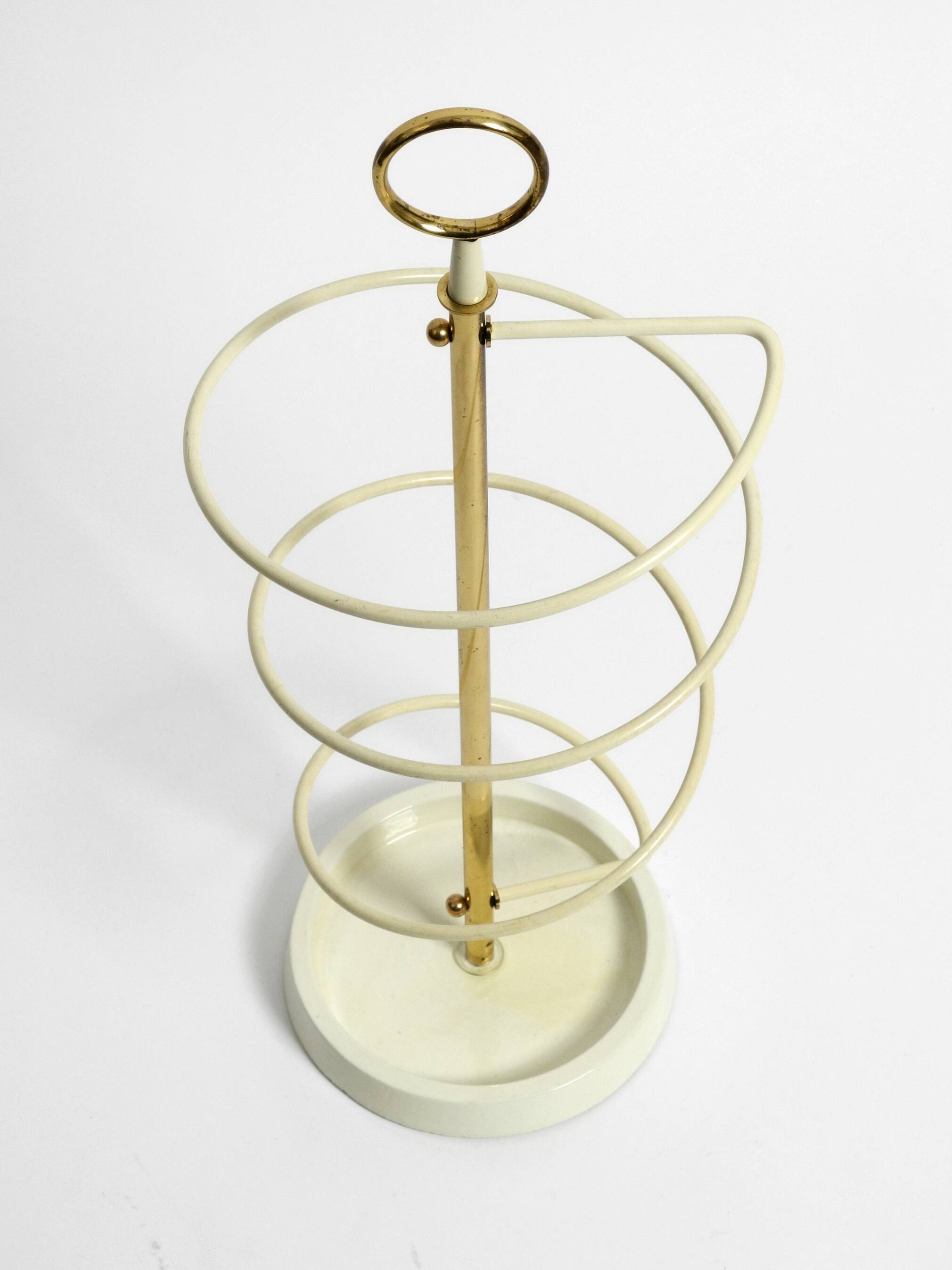 Extraordinary rare Mid Century Modern umbrella stand in string helix design
