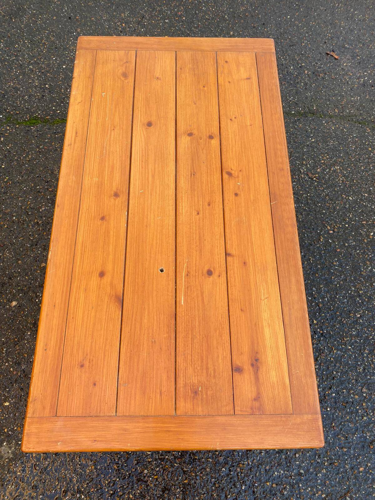 Rectangular Scandinavian coffee table in solid wood 1950