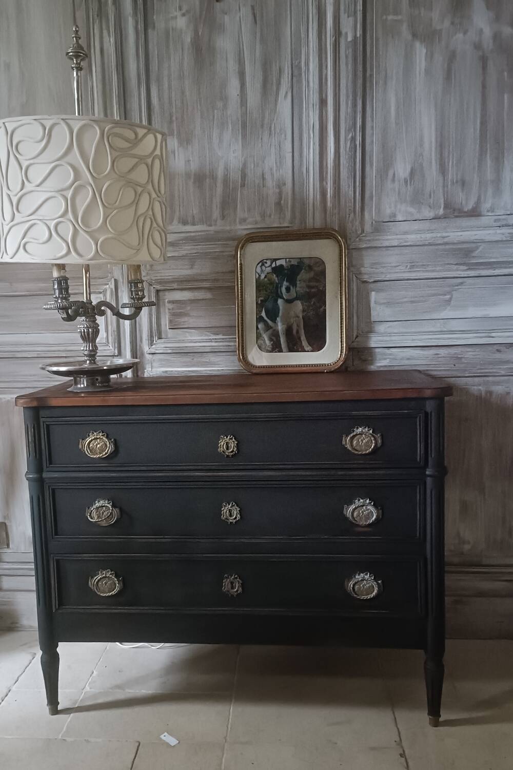 Commode style louis 16 noire