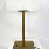 Lampe de table moderne du milieu du siècle marbre et laiton