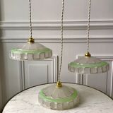 3 green granite glass suspensions 50-60s