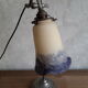 Art deco desk lamp Caye, tulip in glass paste