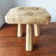 Vintage Danish brutalist tripod stool made of solid oak.