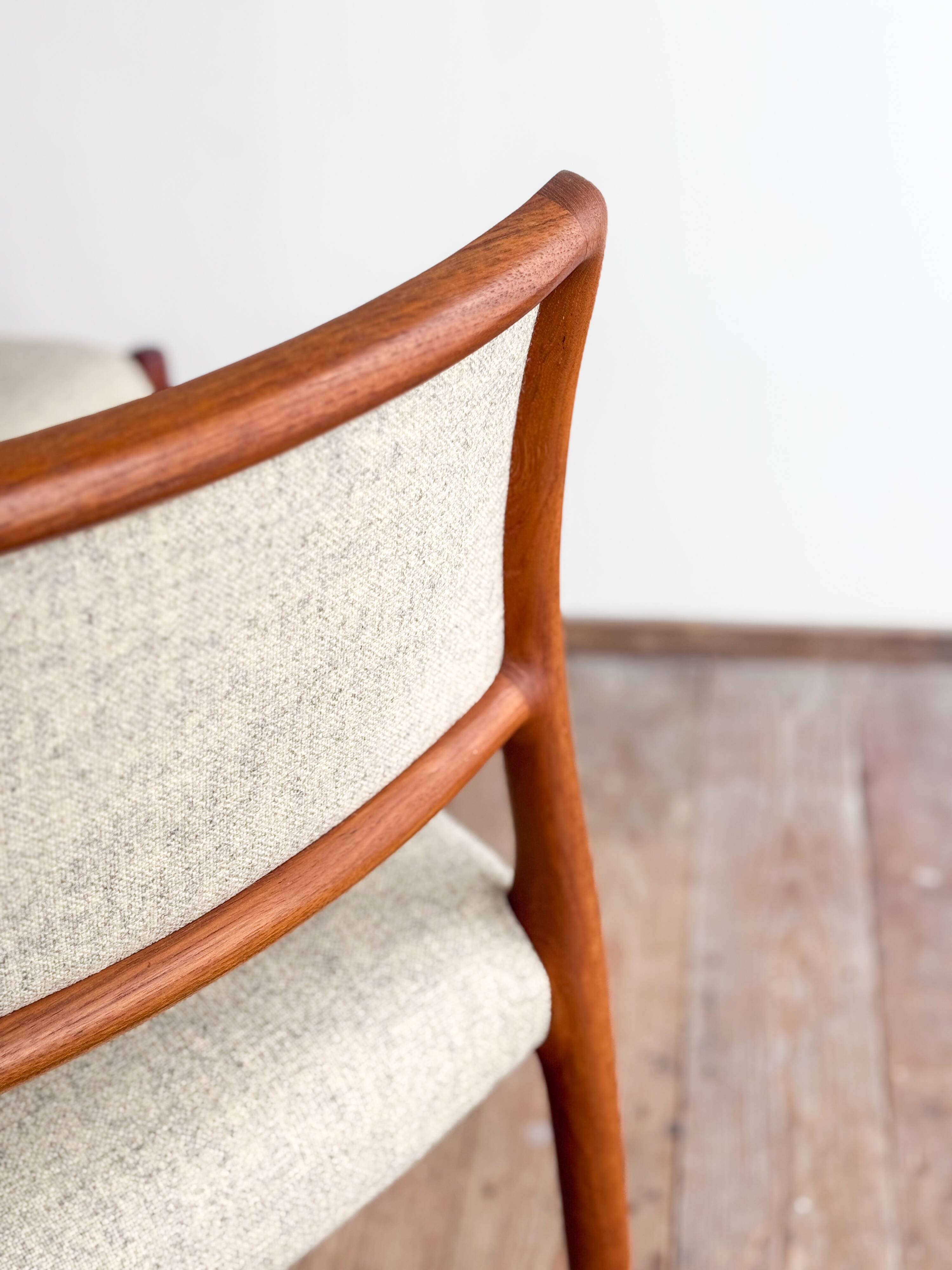 Set of 6 chairs #80 in teak by Niels O. Møller, JL Moller, Mid Century