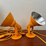 2 appliques murales vintage en métal jaune Ikea