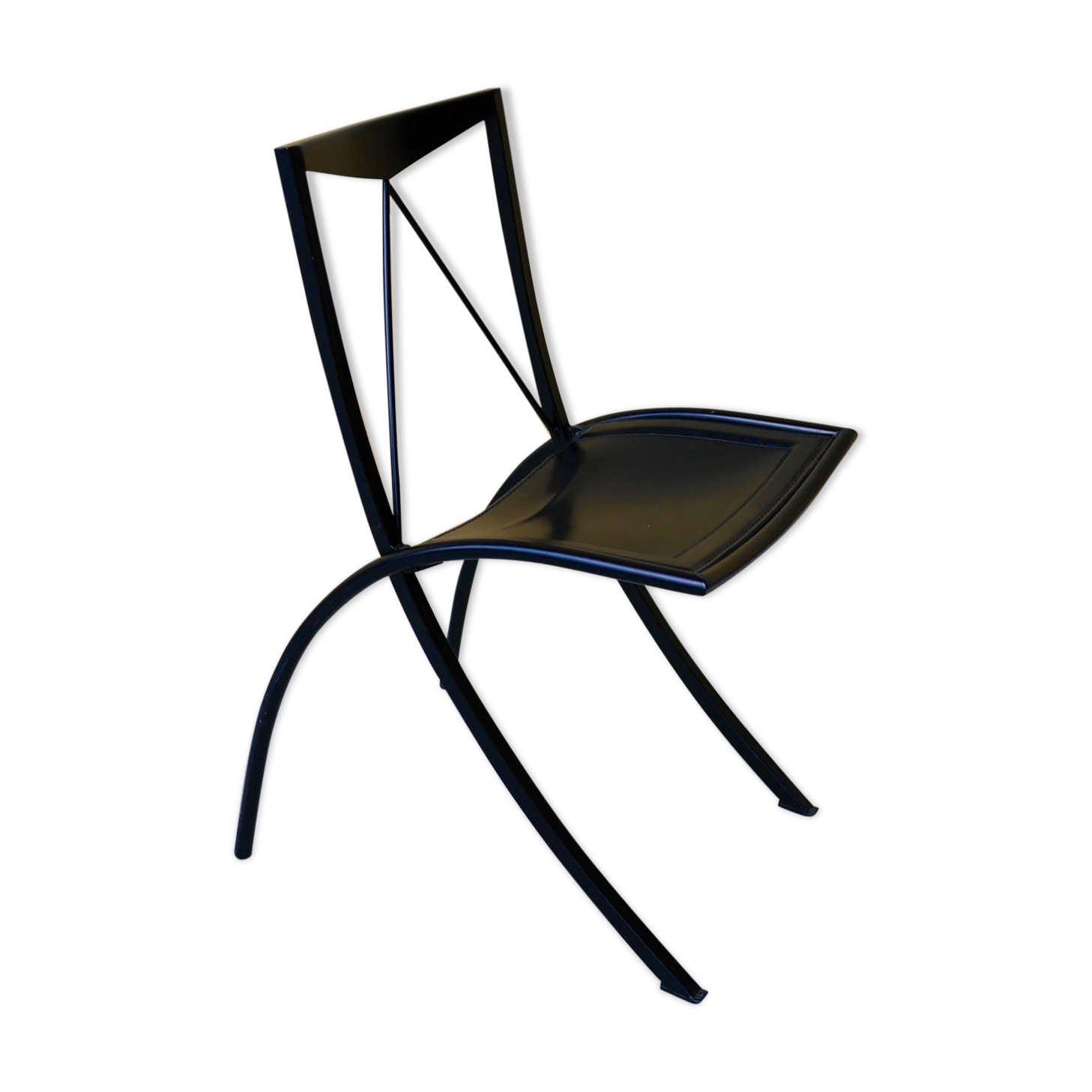 Chair by Cattelan Italia folding vintage leather and metal