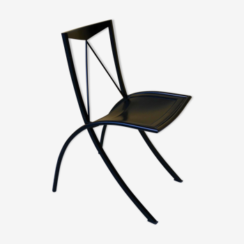 Chair by Cattelan Italia folding vintage leather and metal