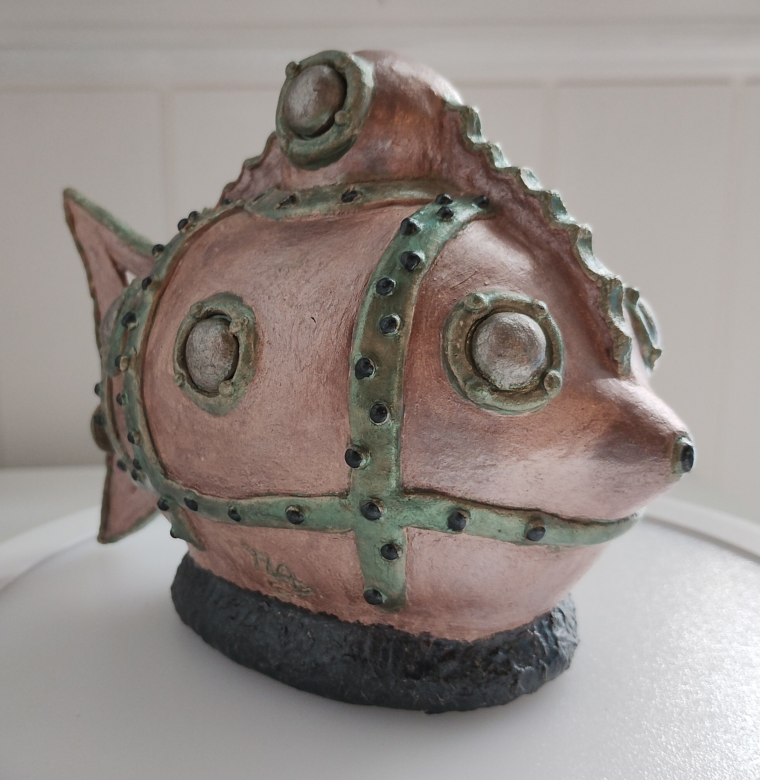 Nautilus sandstone sculpture. Unique handmade piece.