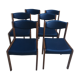 Série de 6 chaises teck simili cuir