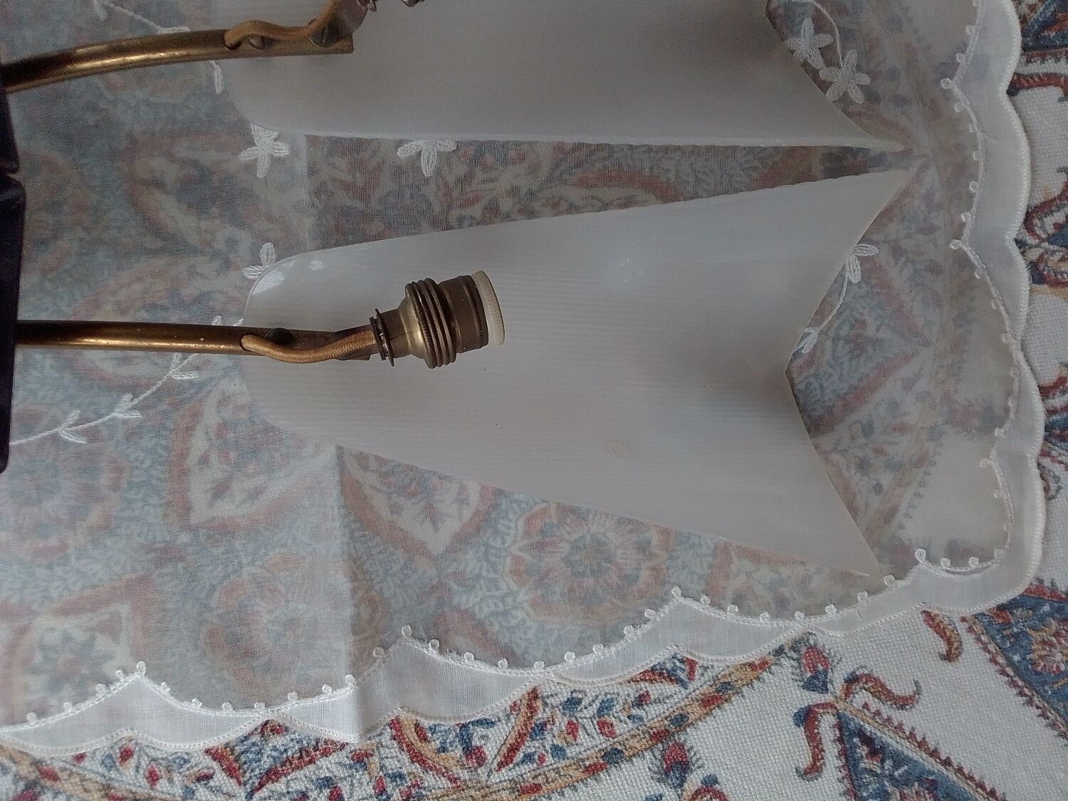 Pair of brass plastic sconces