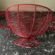 Red wired metal fruit basket