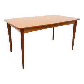 Rectangular dining table in vintage Scandinavian style from the 50s and 60s, made of teak.