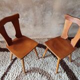 Pair of vintage brutalist style bistro chairs