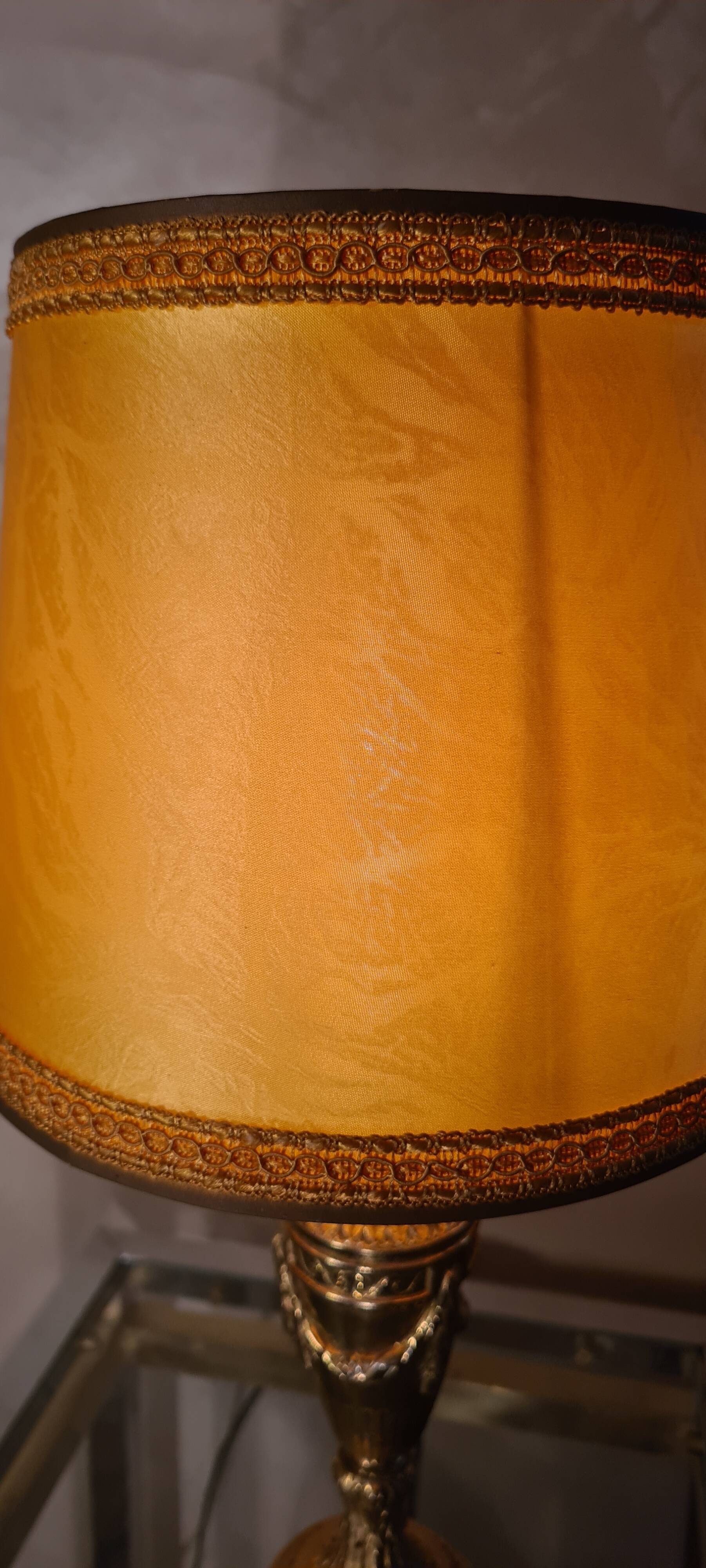 very beautiful empire lamp, 1960 gold chrome steel small trace of normal wear, 31x20