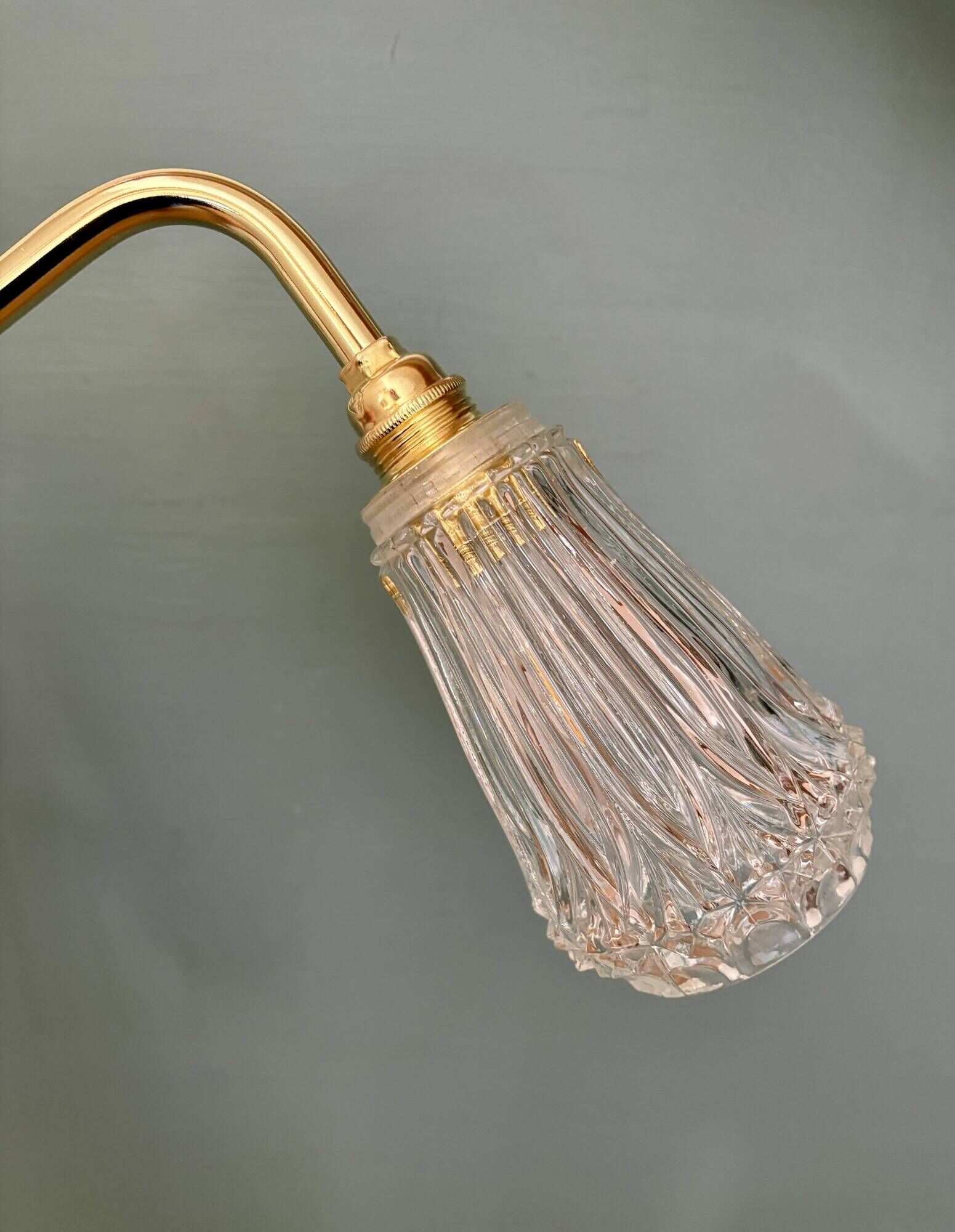 Vintage cut glass tulip wall light