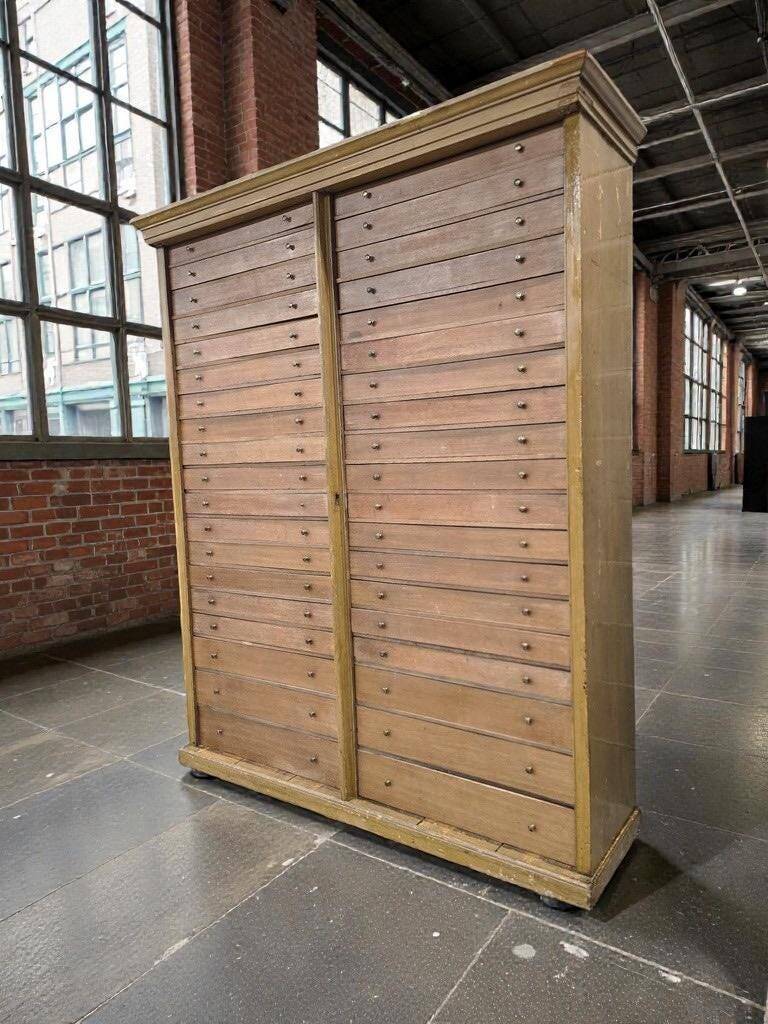 Classeur industriel vintage XL, caisson à tiroirs