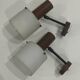 pair of Italian teak wall lights