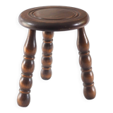 Tabouret tripode bois perlé