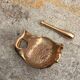 Vintage wood and bronze ashtray, standing ashtray, gilded bronze ashtray
