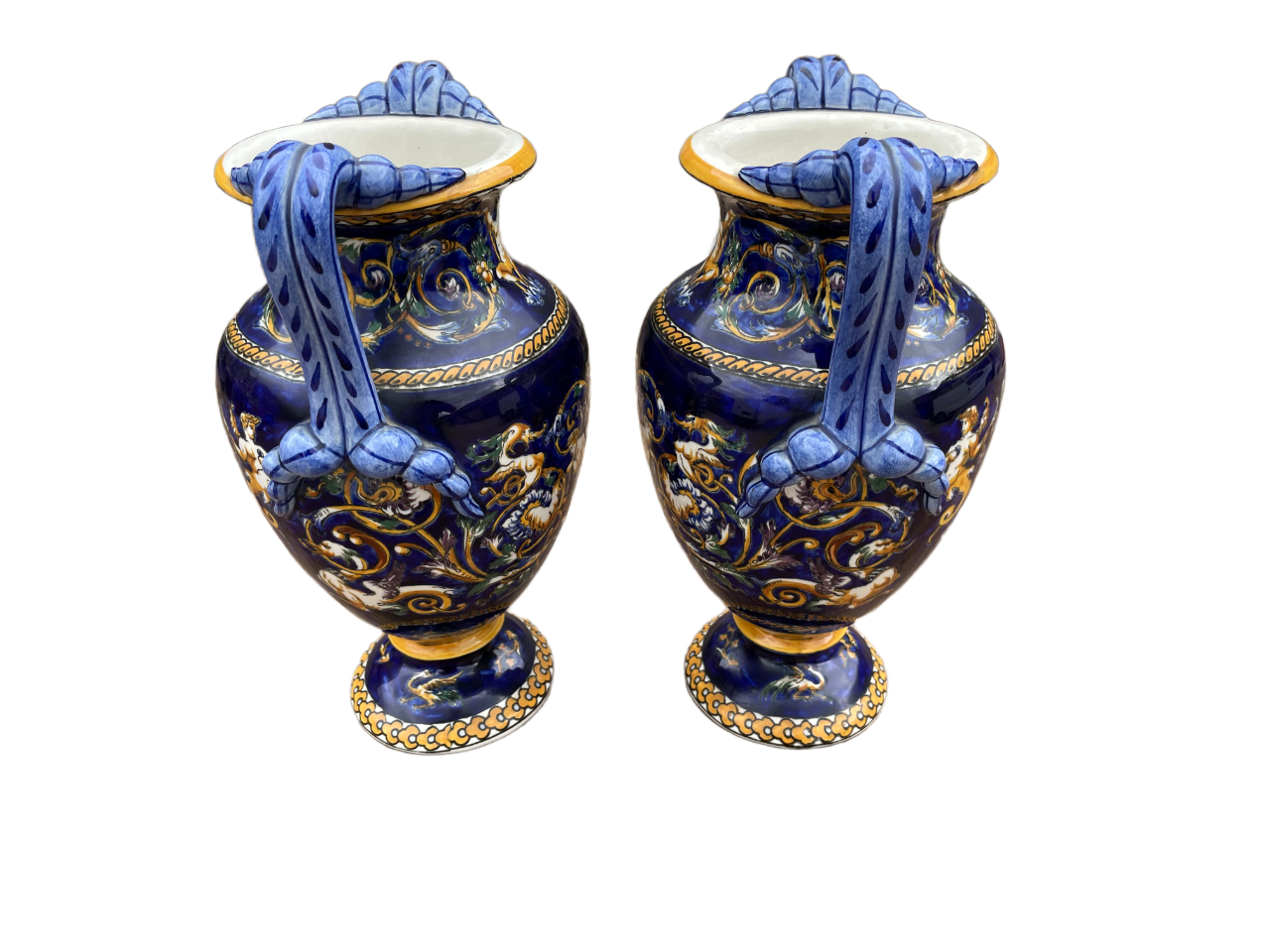 Vase in Gien earthen earthen of amphora shape