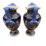 Vase in Gien earthen earthen of amphora shape