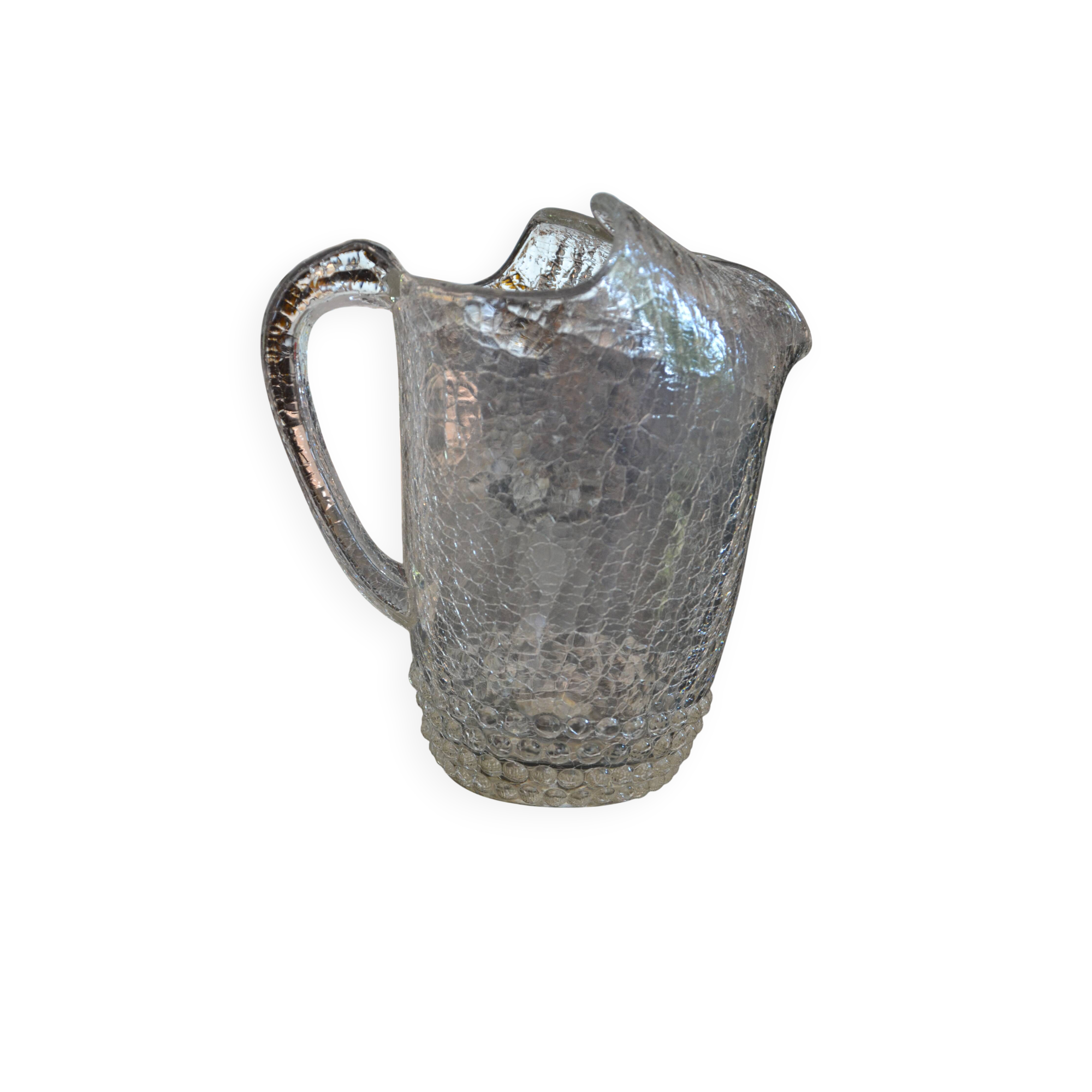 Special crackled glass pitcher with spikes