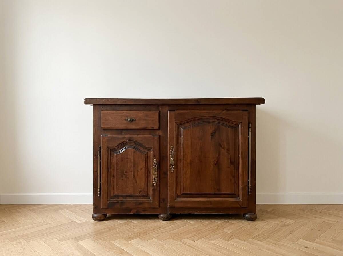 Buffet bas meuble TV rustique en bois massif