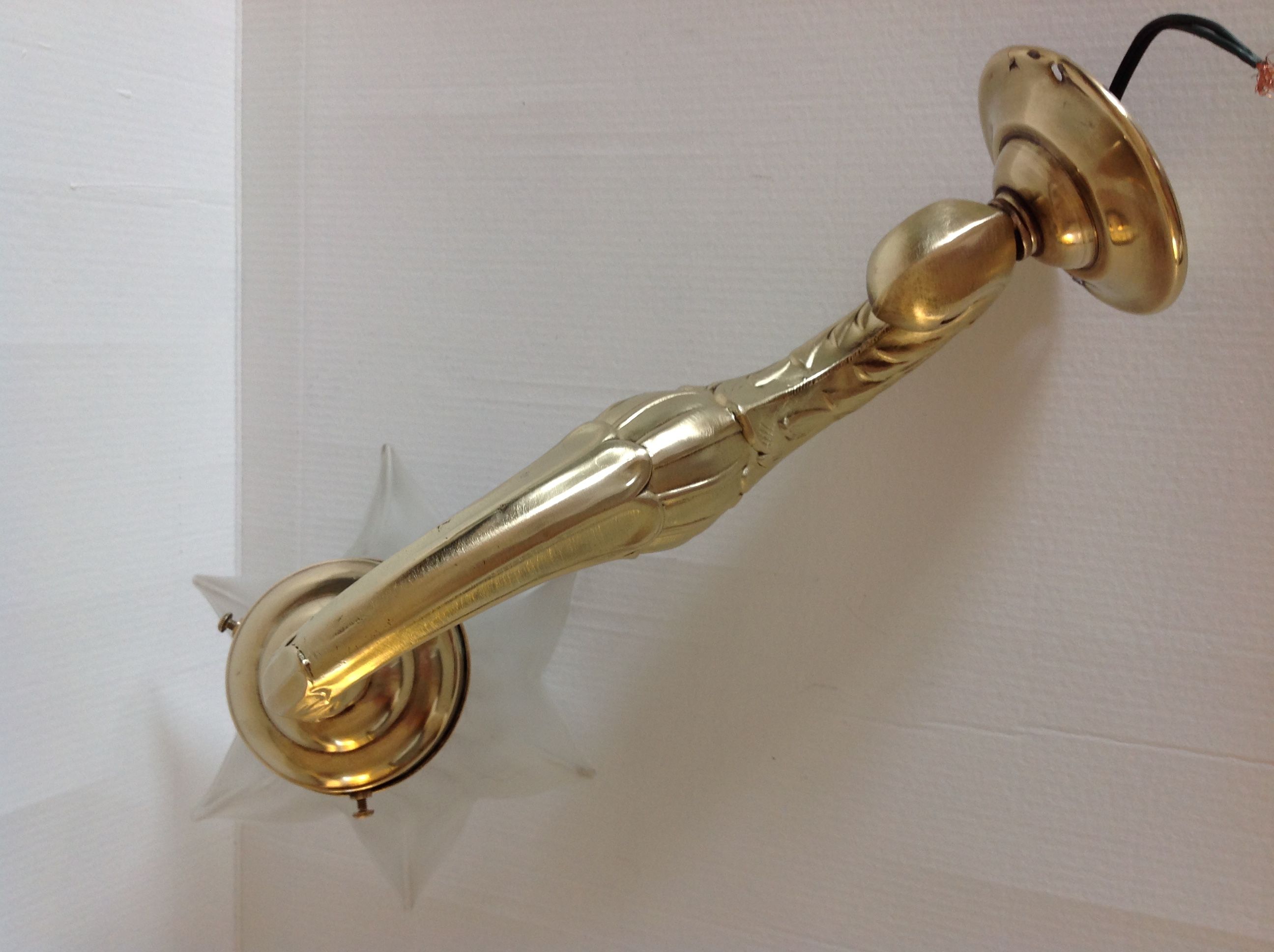 Wall light  in copper and glass art deco style / vintage 30-50 years