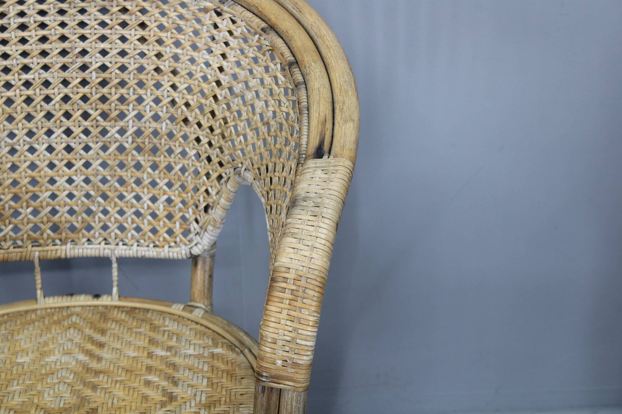 1970s Set of Four Rattan Chairs, Italy