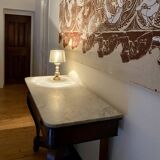 Metal lamp, 2m fabric cable, silver lampshade