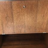 Meuble Mid-Century en bois de rose marron, années 1960 — abattant, tiroir et porte verrouillable