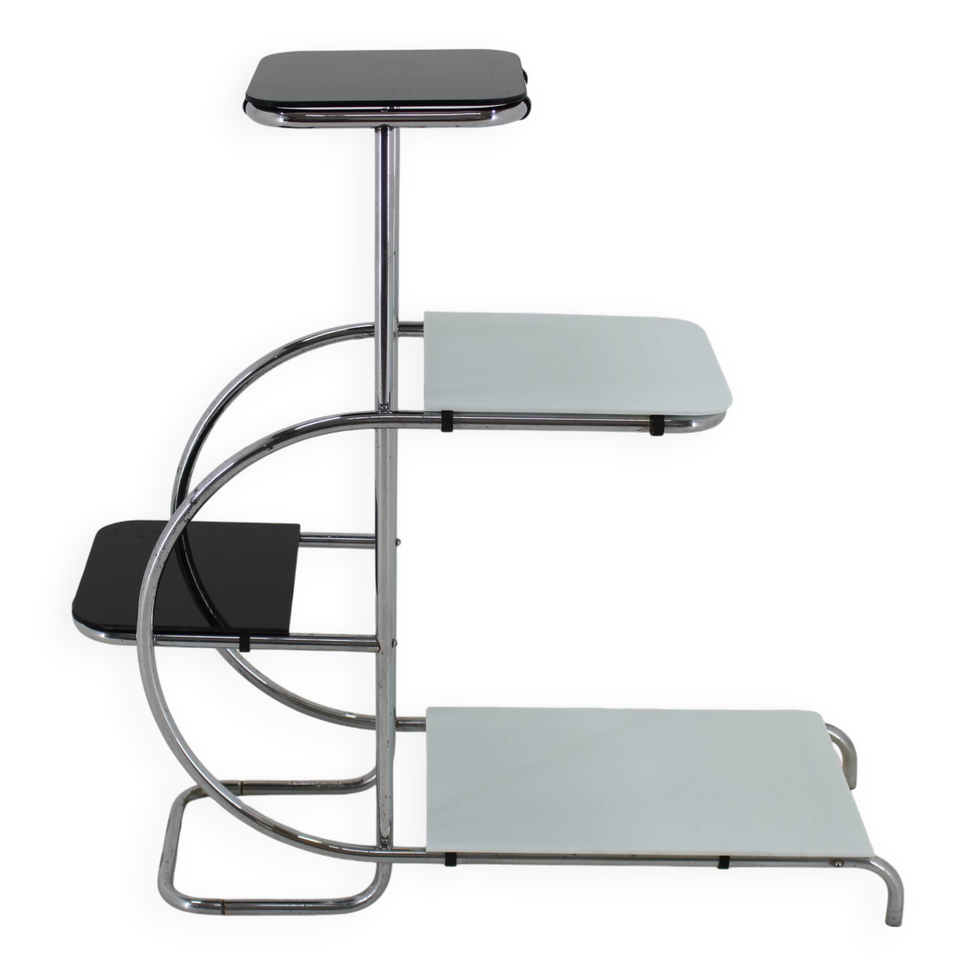 1930s Bauhaus Flower Stand with Glass, Czechoslovakia