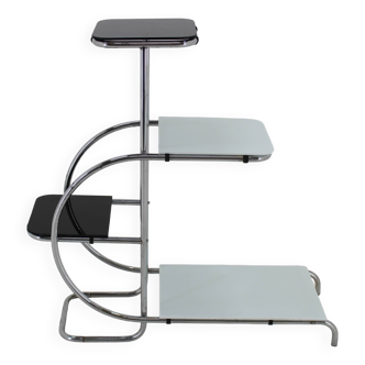 1930s Bauhaus Flower Stand with Glass, Czechoslovakia