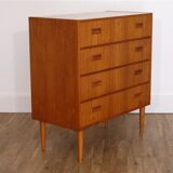 1960 vintage Scandinavian teak chest of drawers