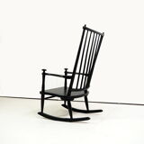 Fauteuil à bascule scandinave milieu de siècle