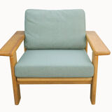 1970s armchair with oak stool