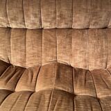 2-seater armchair in fawn velvet, Steiner edition 1970