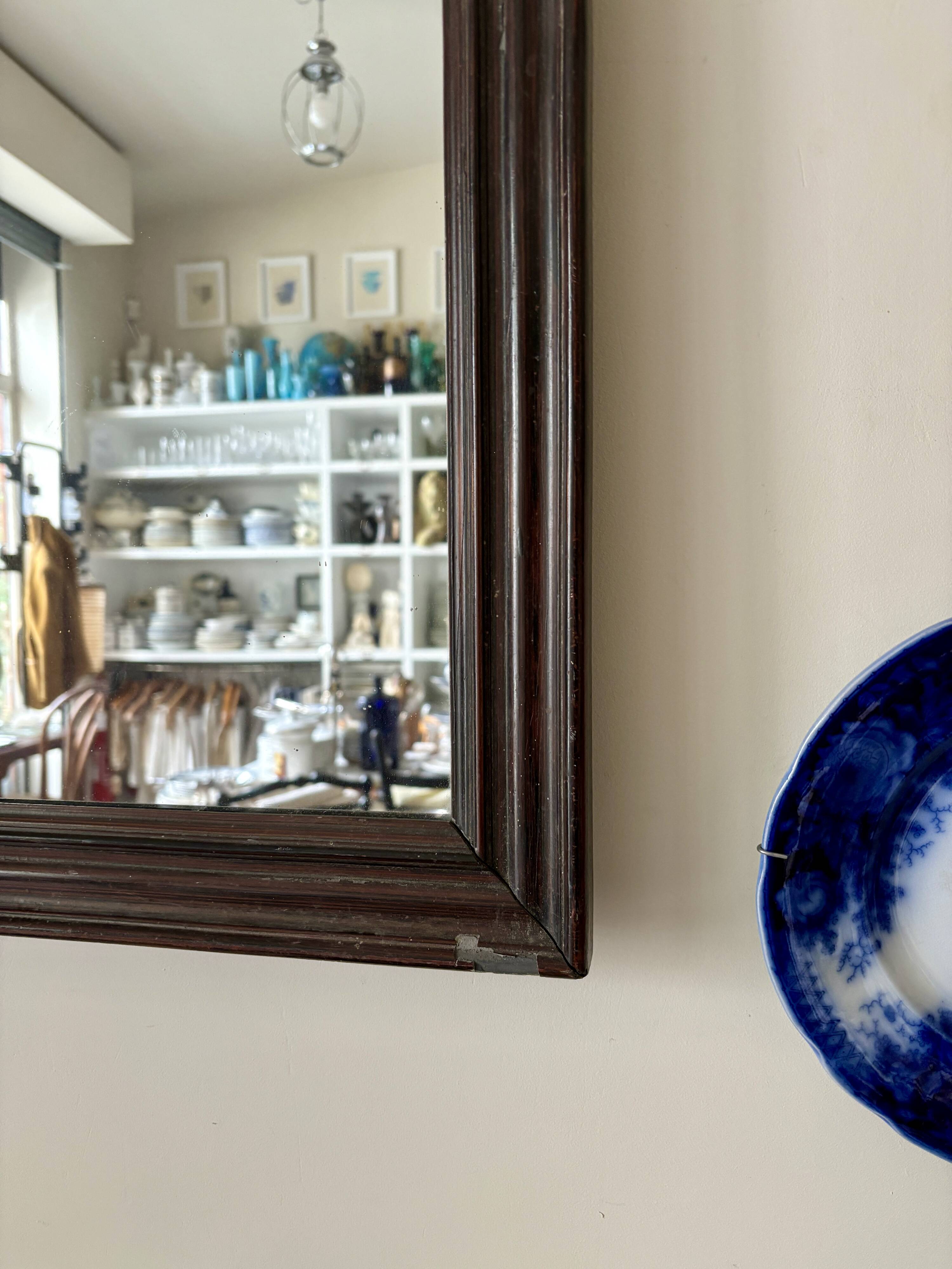 Dark wooden mirror ☐ 49.5 x 40 cm